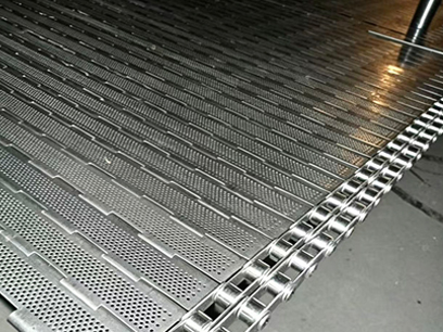 Metal chain plate conveyor belt